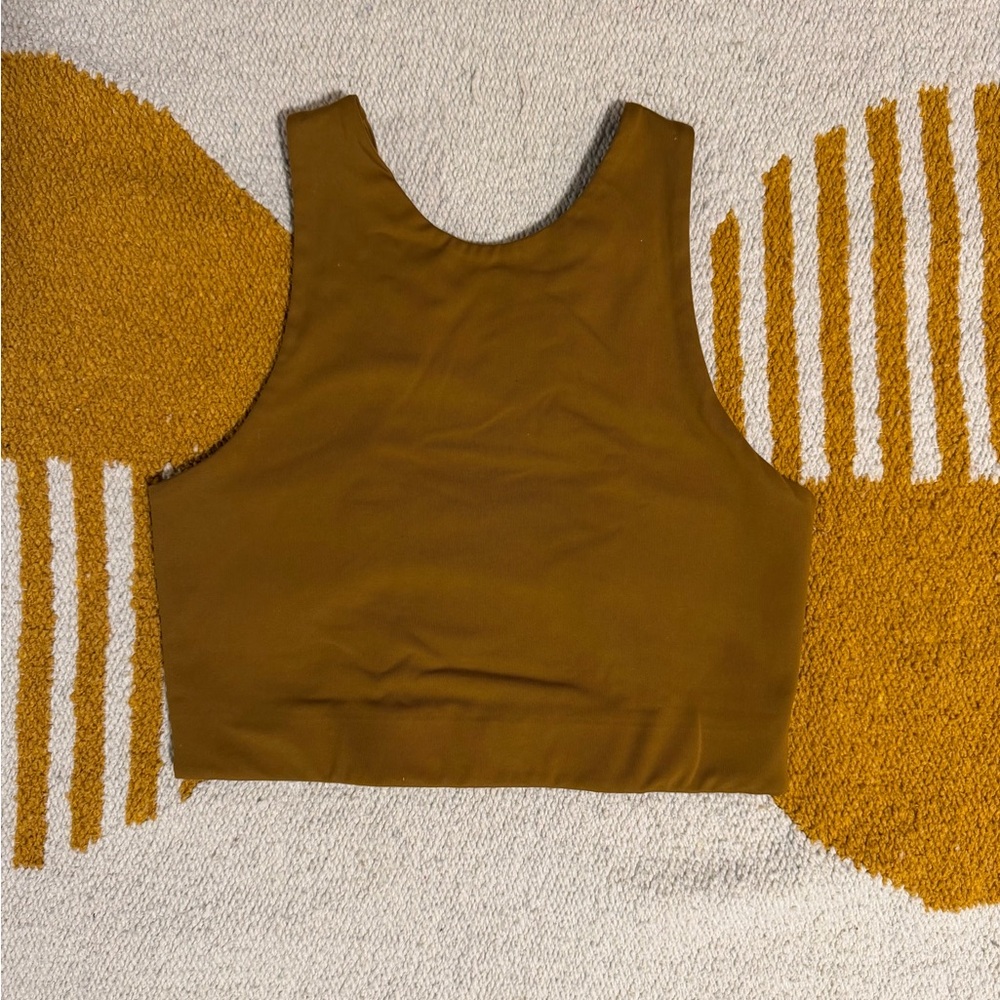 Girlfriend Collective Mustard compression sports bra
